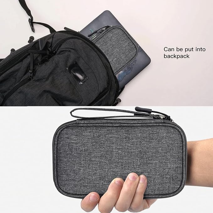 CAAORDKSO Electronic Organizer Travel USB Cable Accessories Case Bag, Waterproof Electronics Accessories Bag Organizer Case for USB, Cable, Cord, Charger, Phone, Power Bank, Earphone (Dark Gray) - Image 5