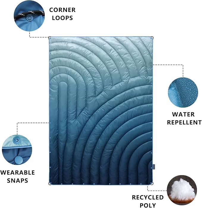 Camping Blanket,Puffy Blanket Lightweight Packable Camping Blanket Outdoor Blanket for Camping,Traveling, Stadium, Hiking, Picnics - Image 3