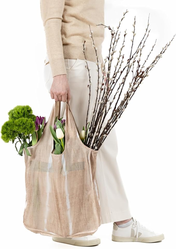 Pure Sage Reusable Grocery Bag - Stylish Shopping Bags for Groceries - Foldable Tote Bag - Image 6