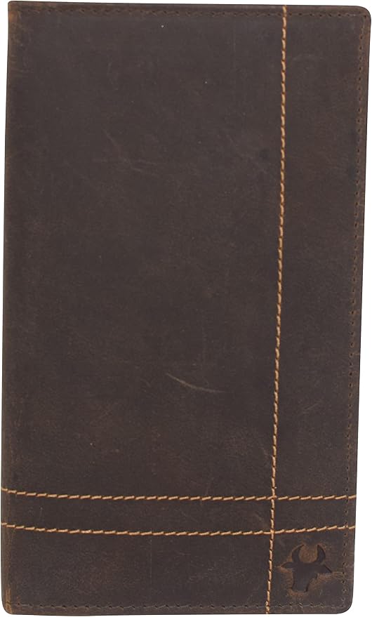Marshal Bifold Leather RFID Blocking Wallet For Men & Women | Genuine Leather Holder With 19 Slots, 2 Bill Compartments & ID Window | For Credit/Debit Cards, Money & More (Vintage Logo Brown) by Marshalwallet