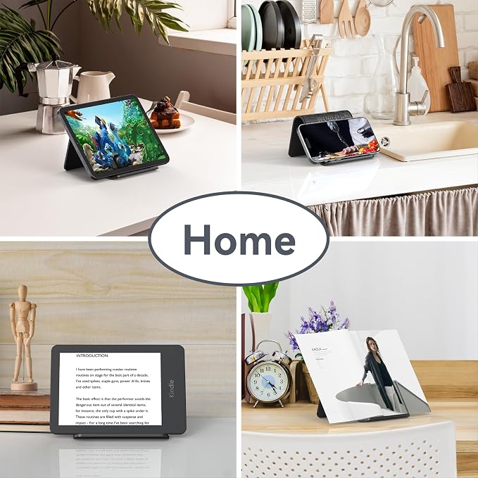 Airplane Phone Holder, Foldable Flexible Silicone Phone Stand | Tablet Mount for Flying, Home Office, Desk and Bedroom, Compatible with iPhone, Smartphones for Hands-Free Viewing, Black - Image 6
