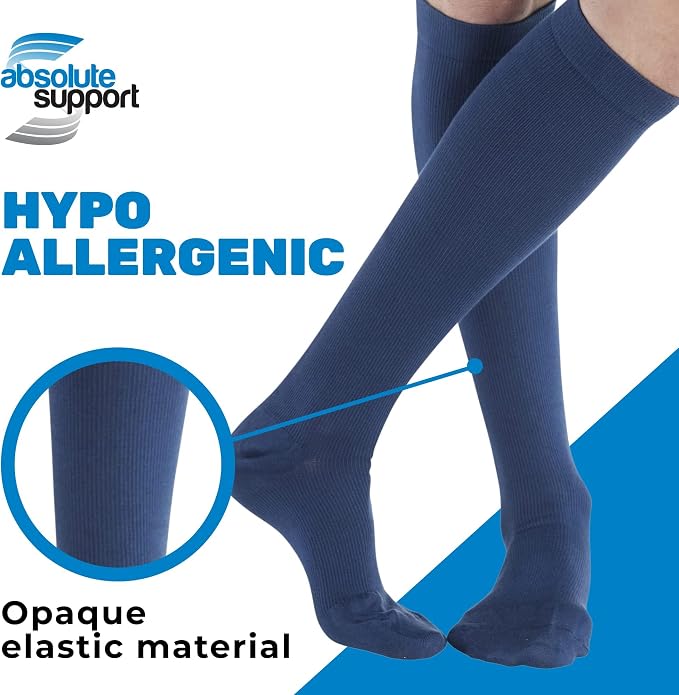 ABSOLUTE SUPPORT Cotton Knee High Compression Hose 20-30mmHg | Made in USA opaque dress socks, men & women, for varicose veins, circulation, swelling, pregnancy, leg pain, travel, A105 - Image 4