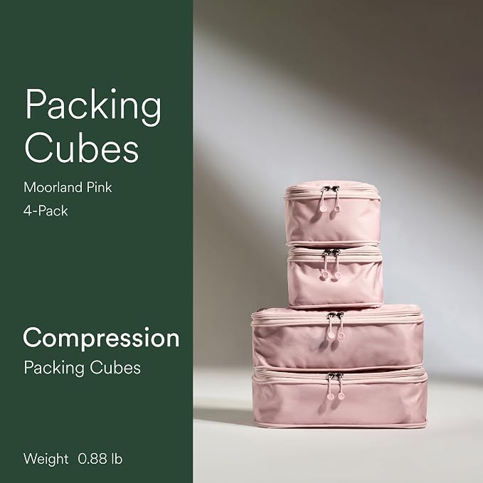 ANTLER - Compression Packing Cubes for Travel, Luggage Organiser for Suitcases or Bags, Travel Accessories, Set of 4, Moorland Pink - Image 2