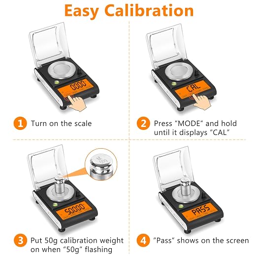 Fuzion Milligram Scale 50g/0.001g, Powder Scale with 9 Accessories | Includes Calibration Weights, Mg Scale for Powder, Supplement, Jewelry, Capsule Filling, Reloading - Image 6