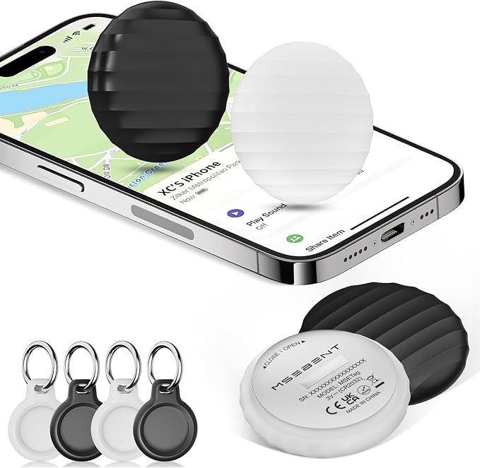 Tracker Tag (4 Pack) - Apple MFi Certified & IP67 Waterproof | Works with Apple Find My Network (iOS) to Track Keys, Wallet, Luggage & More by Unknown