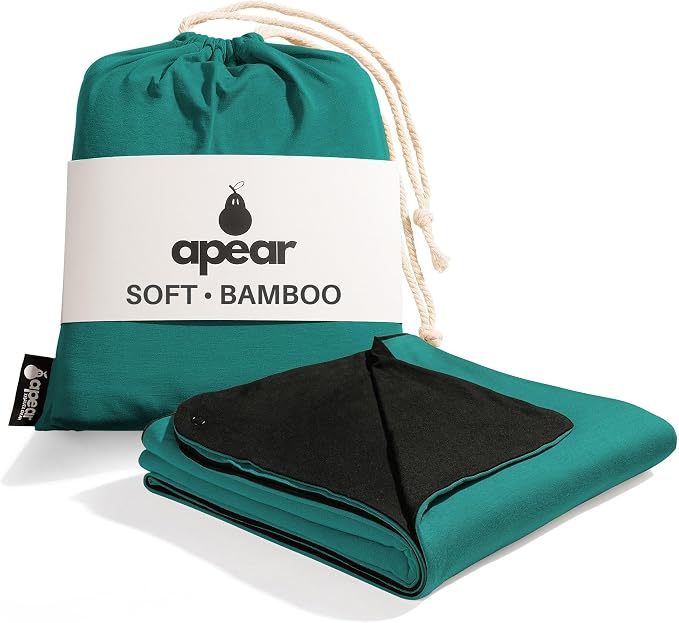 16-in-1 Compact Travel Blanket with Bag – Reversible, Ultra Soft Bamboo Airplane Blanket with Hidden Pocket – Packable for Flights & Travel Essentials (Semi-Weighted, Double Layer) by ApearTravelGear