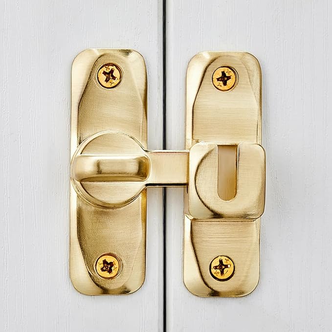2 Packs Gold Barn Door Latches,90/180 Degree Gate Lock_B | Zinc Alloy Right Angle Door Lock Latch,Flip Gate Latches,Sliding Door Latch Lock,for Cabinets,Fence Gates,Pet Cage - Image 5