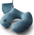 Keemall Inflatable Travel Neck Pillow, Cervical Support for Airplane & Car | Upgraded Ergonomic Blow-Up Cushion with Washable Cover, Relieves Neck Pain for Office Naps, Car Trips & Long Flights, Grey by Keemall