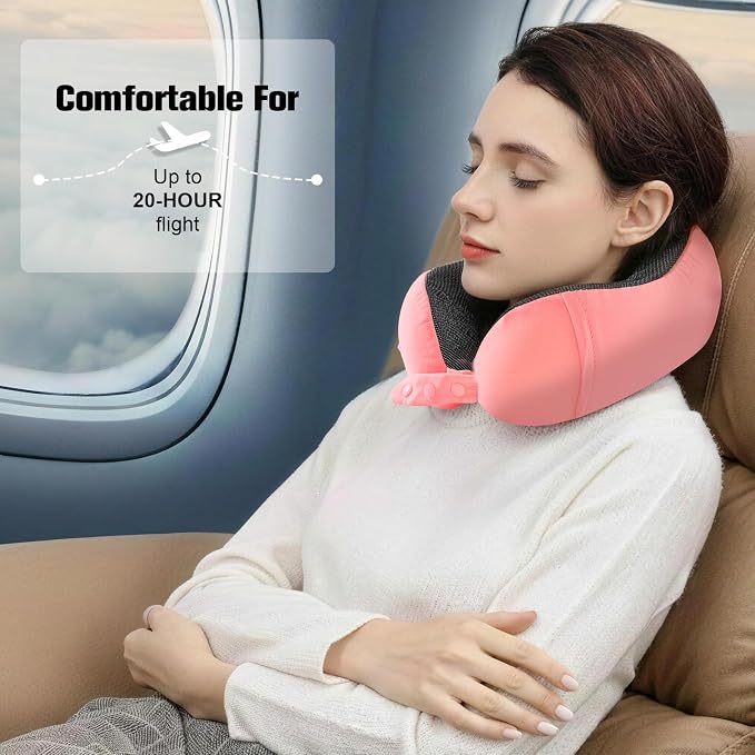 Cirorld Neck Pillow for Traveling, Travel Pillows for Airplanes,100% Pure Memory Foam Travel Neck Pillow, Adjustable Flight Pillow, Portable Plane Accessories with Eye Mask, Earplugs, Carry Bag - Image 9
