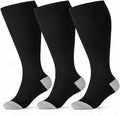 3 Pairs Wide Calf Compression Socks for Women Men 20-30 mmHg Knee High | Plus Size, Graduated Compression, Circulation Support, Tired Legs & Swelling Relief; Sports, Travel, Nurses, Daily Wear by DoubleCouple