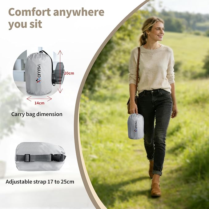 Everywhere Comfort Seat Cushion with Built-in Pump - Lightweight Foldable Air Cushion for Stadium, Travel, Office & Outdoor Seating - Ergonomic Pressure Relief Pad, 0.8 lb - Image 7