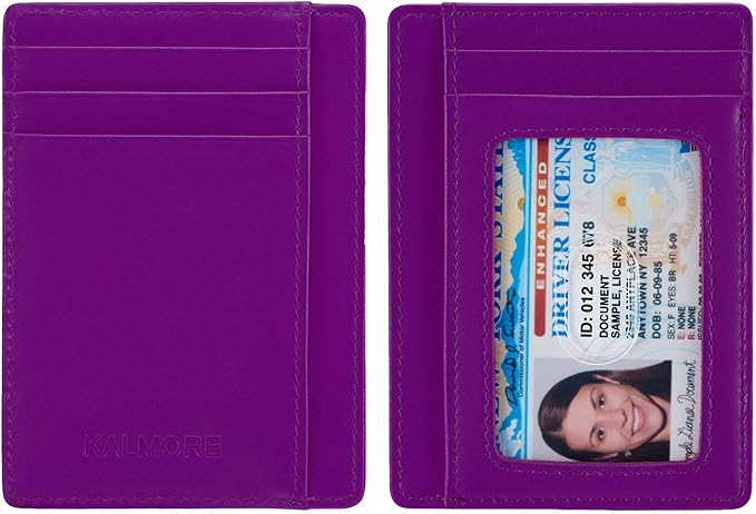 KALMORE Genuine Leather Front Pocket Slim Wallet Credit Card Holder with ID Window - Image 6
