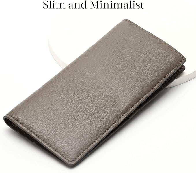 Bveyzi Ultra Slim Thin Leather RFID Blocking Credit Card Holder Bifold Clutch Wallets for Women - Image 2