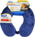 Memory Foam Travel Neck Pillow with Snap & Pocket - Blue by Cl%C3%B6udz