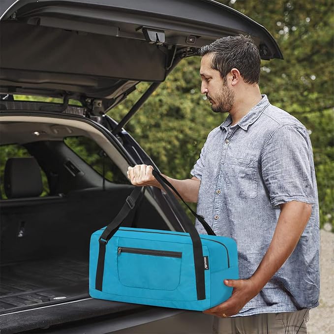 HOLYLUCK Foldable Travel Duffel Bag For Women & Men Luggage Great for Gym - sky blue - Image 6