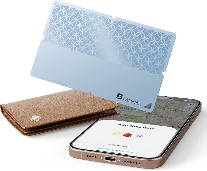 2026 Apple MFi Certified Wallet Tracker Smart Card for Find My | Ultra Thin Air Tracker Tag for Travel, 5 Years+ Staying Power, IP69 Waterproof, Key Finder & Item Locator for Bags, Passport by BFADEHA
