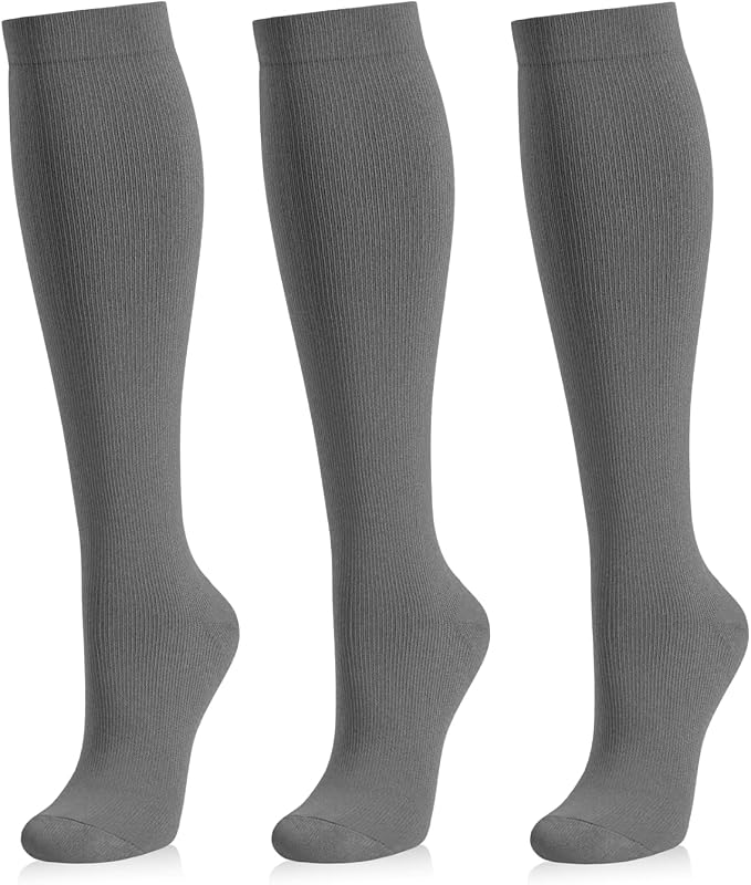 Medical Compression Socks for Women and Men 3 Pairs 20-30 mmHg Knee High Christmas Compression Stockings Circulation Best for Running Athletic Nurses by UUSOCKS