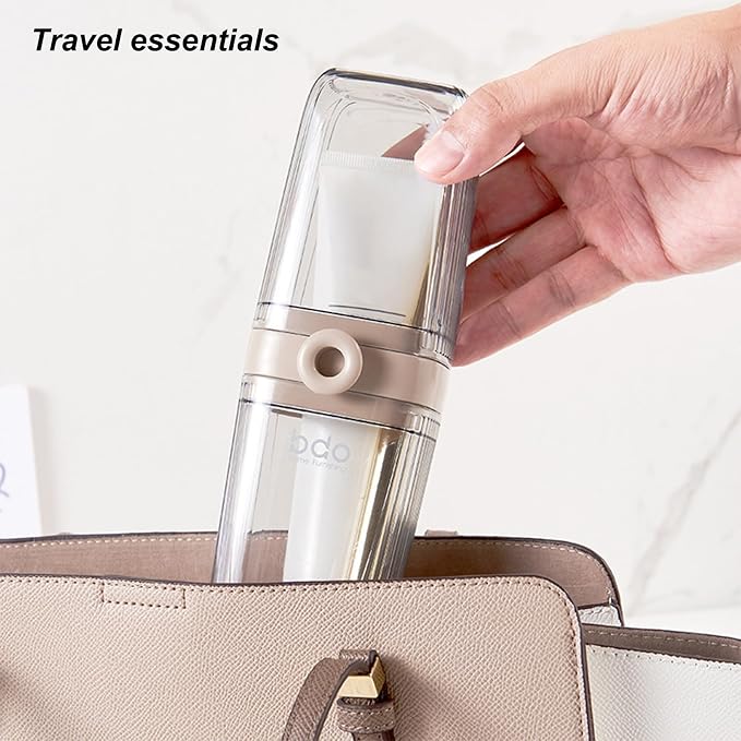 Toothbrush Travel Case Portable Clear Grey Toothbrush Holders with Cover, Leakproof Toothbrush & Toothpaste Holder for Traveling School Camping Business Trip Bathroom - Image 5