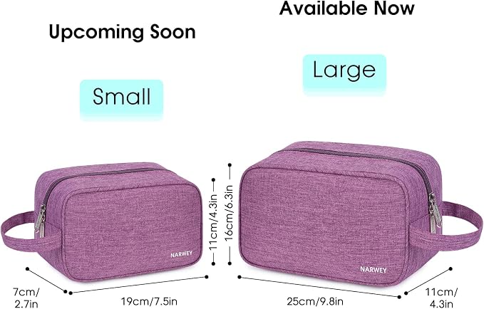 Narwey Travel Toiletry Bag for Women Traveling Dopp Kit Travel Bag for Toiletries Cosmetic Bag Makeup Bag Medicine Bag for Traveling (Dark Purple) - Image 4