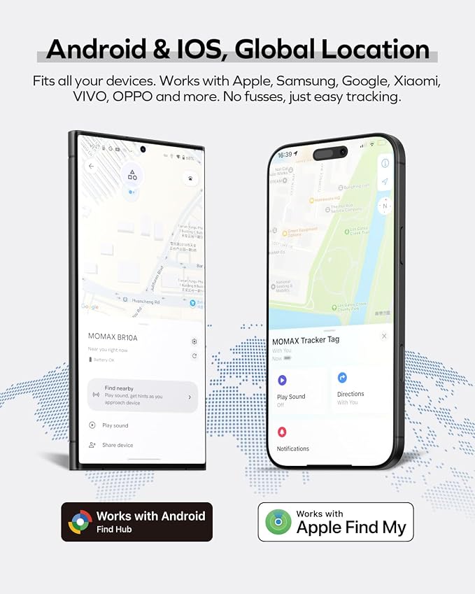 Momax Tracker Tag Universal - Key Finder Works with Both Android & iOS Find My, Smart Bluetooth Air Tracking Device, Replaceable Battery, DIY Stickers, Item Locator for Wallets, Luggage, Suitcases - Image 2