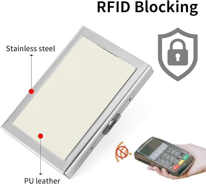 Credit Card Holder Wallet for Women Men Stainless Steel Metal Card Case RFID Blocking Business Card Protector Case with 6 Slots - Image 5