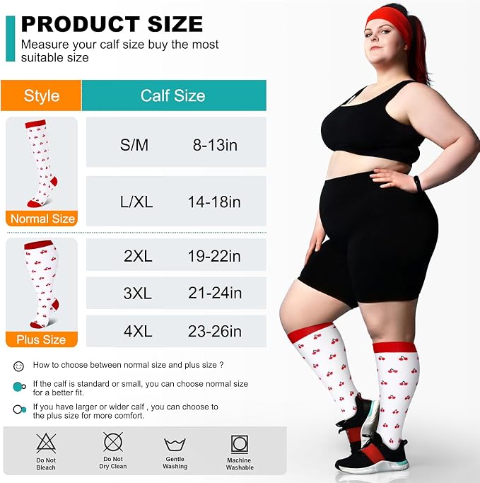 Genovega 3 Packs Wide Calf Compression Socks for Women Men Knee Hight S/M-4XL for Gifts - Image 7