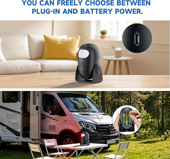 Motion Sensor Alarm, Wireless Indoor Motion Detector with Remote Control | Wireless Store Welcome Motion Sensor with 11-Language Welcome Chime, 3 Modes Alert & 4-Level Volume Adjustable - Image 8