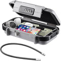 Portable Safe Box with Code, [Waterproof Anti-Theft ]Travel Safe, Combination Security Case Lock Box with Removable Wire Rope, for Home, Cars, Office, Vacation (Grey) by Hurinan