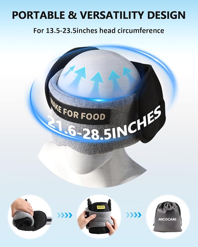 Travel Pillows for Airplanes, Airplane Head Strap with Eye Mask for Long Flight Sleeping Travel, 360° Support Neck Pillow for Plane Car Road Trips Seat Sleep, No Head Waving (White) - Image 4