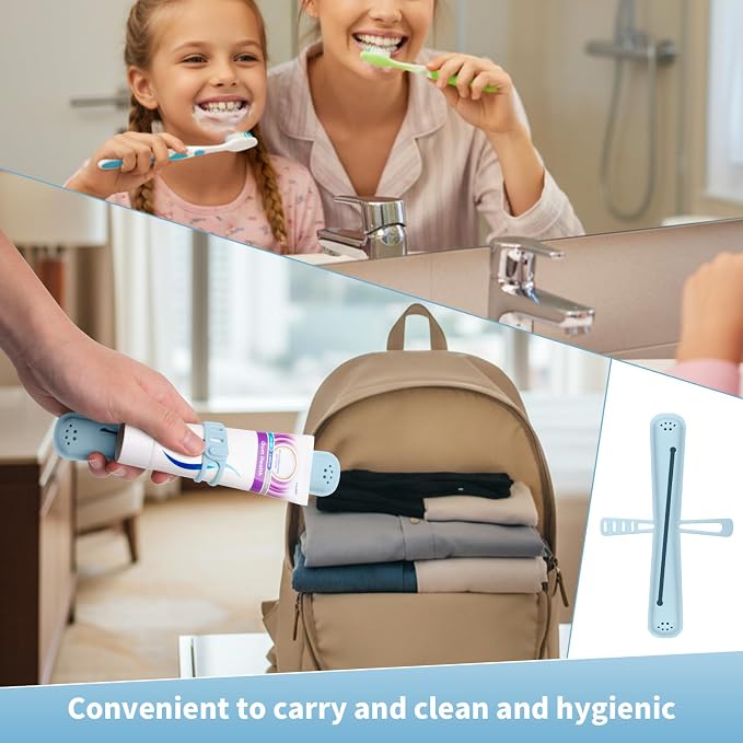 Silicone Toothbrush Travel Case,Portable Travel Toothbrush Holder,Durable Manual Toothbrush Box Container for Traveling,Bathroom,Camping,Business,Breathable and Hygienic (Blue) - Image 5