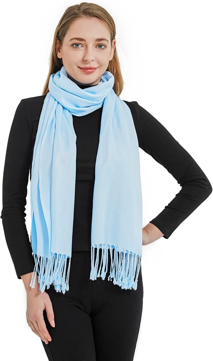 Soft Silky Pashmina Shawl Wraps Solid Colors Scarf for Wedding Evening Dresses - Image 6