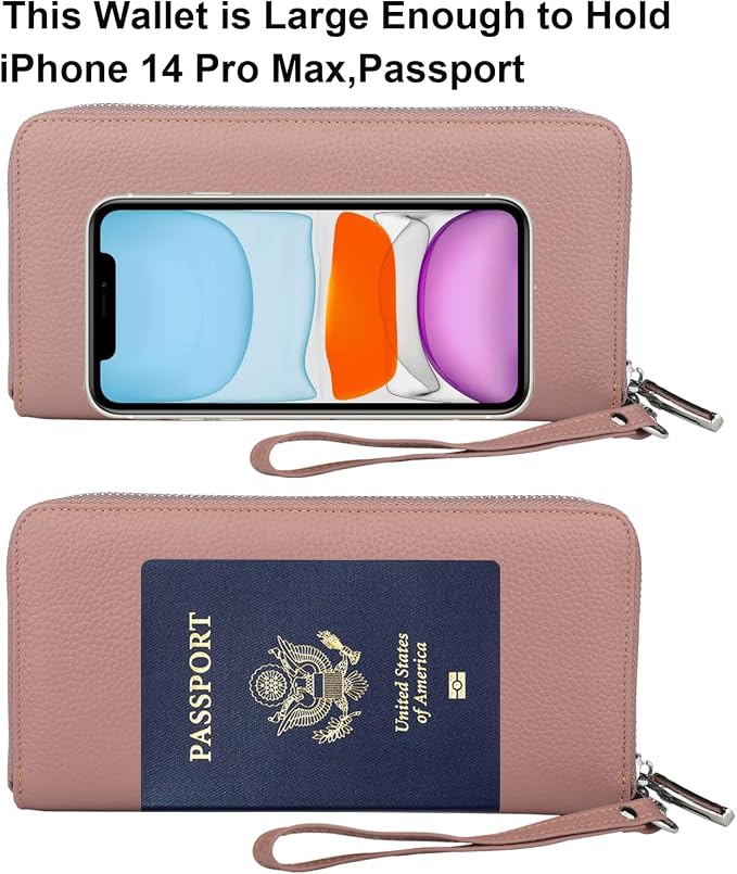 Small Compact Women Wallet RFID Blocking Genuine Leather Bifold Purse with ID Windows - Image 5