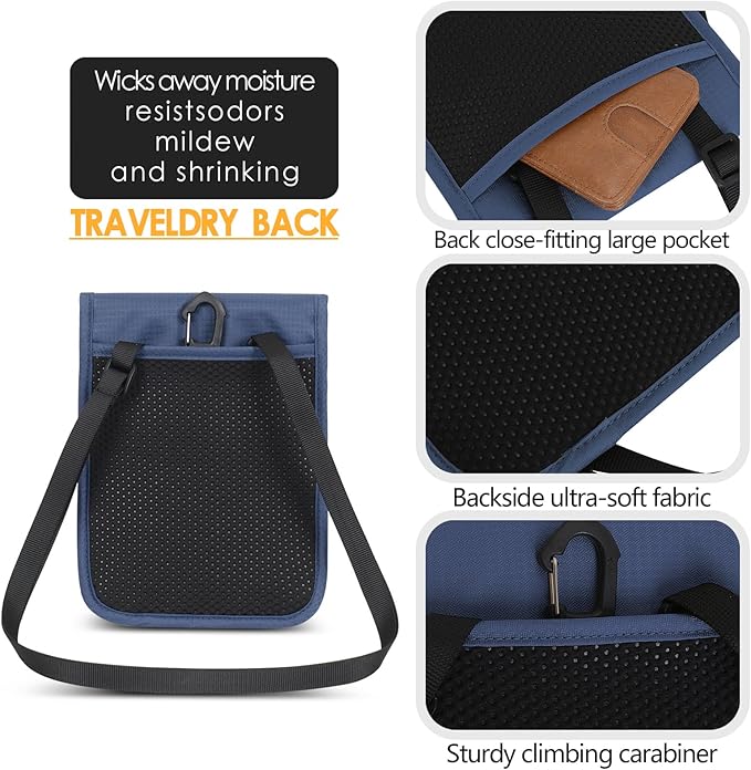 Travel Neck Wallet RFID Blocking – Hidden Passport Holder & Anti-Theft Money Pouch for Men & Women, Lightweight Concealed Undergarment Organizer with Adjustable Strap, Secure Document Holder - Image 4