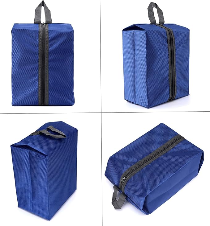 Washable Shoe Bags for Travel, 4 Pack Blue, Nylon and Oxford Fabric, Zipper Closure - Image 6