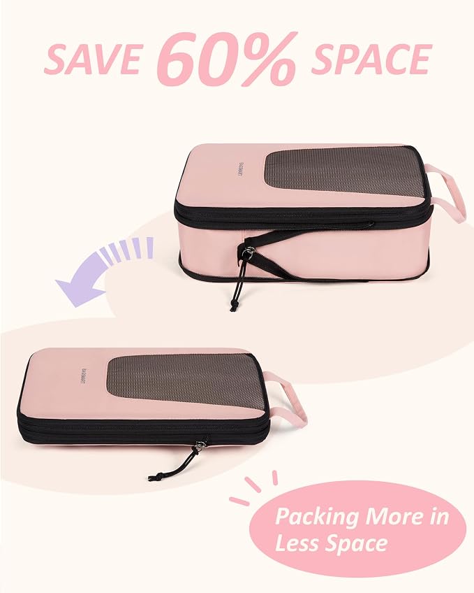 BAGSMART Compression Packing Cubes for Travel, 6/5/4set Lightweight Packing Organizers, Summer Travel Essentials Suitcase Organizer Bags Set - Image 4