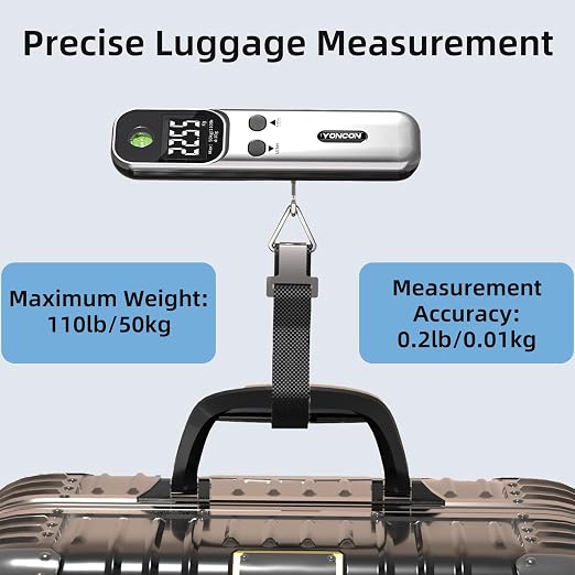 Digital Luggage Scale – 110lb Portable Suitcase Weight Scale with Backlit LCD, Tare Function, Travel Essentials for Airline Luggage, Backpacks, Outdoor Gear and Shipping Packages - Image 3