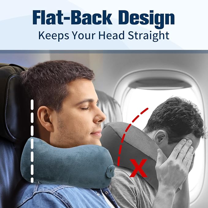 Cirorld Neck Pillow for Traveling, Travel Pillows for Airplanes,100% Pure Memory Foam Travel Neck Pillow, Adjustable Flight Pillow, Portable Plane Accessories with Eye Mask, Earplugs, Carry Bag - Image 4