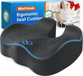 BlissTrends Memory Foam Seat Cushion for Office Chair & Car Seat, Grey | 4.7in Ergonomic Tailbone & Sciatica Support with Removable Velvet Cover for Pressure Relief and Long Sitting Comfort by BlissTrends
