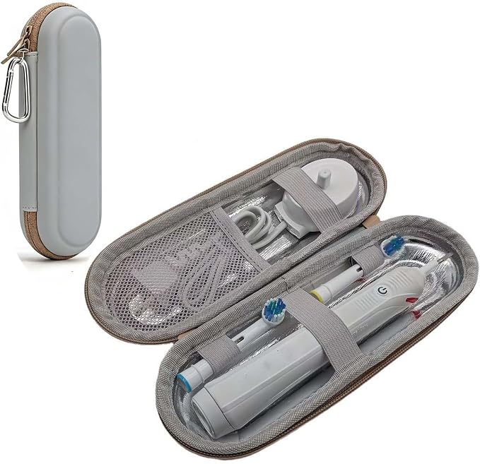 Aluminum Foil Lined Toothbrush Travel Case for Oral B/Oral-B Pro 1000 1500 5000 7000 & Philips Sonicare 4100 1100 5300 5100 6100/iO Electric Toothbrush, Hard Protective Storage Bag, Only Case by Unknown