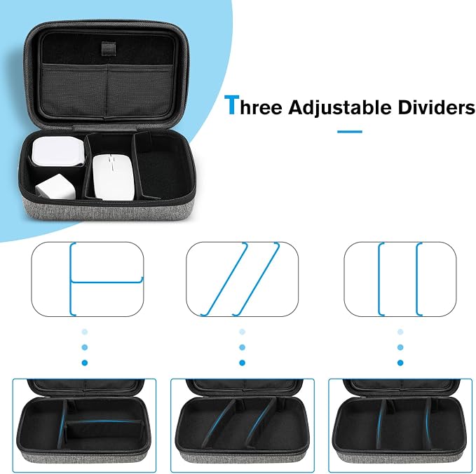 ProCase Hard Travel Electronic Organizer Case for MacBook Power Adapter Chargers Cables Power Bank Apple Magic Mouse Apple Pencil USB Flash Disk SD Card Small Portable Accessories Bag - Image 7