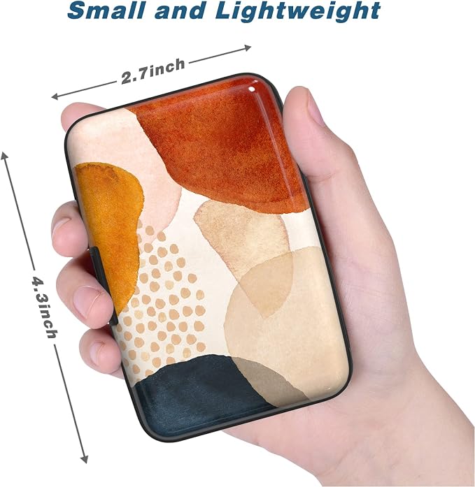 Credit Card Holder, Mini Aluminum Card Wallet RFID Blocking Slim Metal Hard Card Case for Women Men, Abstract Marble - Image 3