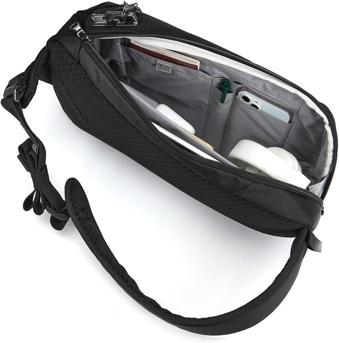 Pacsafe Vibe 325 10 Liter Anti Theft Sling Bag/Crossbody-Fits 13 inch Laptop Casual Daypack, Black, One Size - Image 6
