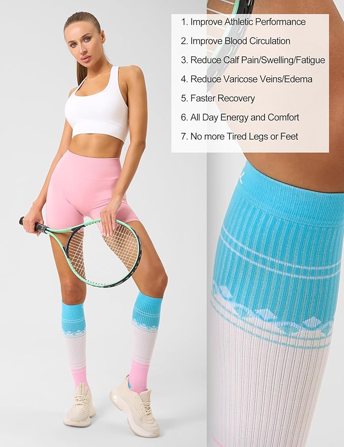 FITRELL 3 Pairs Compression Socks for Women and Men 20-30mmHg-Circulation Support Socks - Image 6