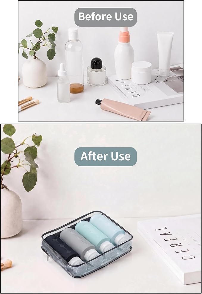 Gemice Travel Bottles for Toiletries, Tsa Approved Travel 6oz Size Containers with Clear Bag, BPA Free Leak Proof Travel Tubs Refillable Liquid Travel Accessories for Cometic Shampoo Lotion - Image 7