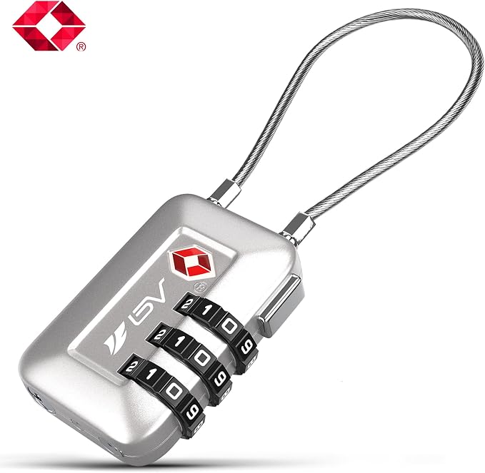 TSA Accepted Luggage Travel Lock, Set-Your-Own Combination Lock for School Gym Locker, Luggage Suitcase Baggage Locks, Filing Cabinets, Toolbox, Case (Silver, 1 Pack) - Image 2