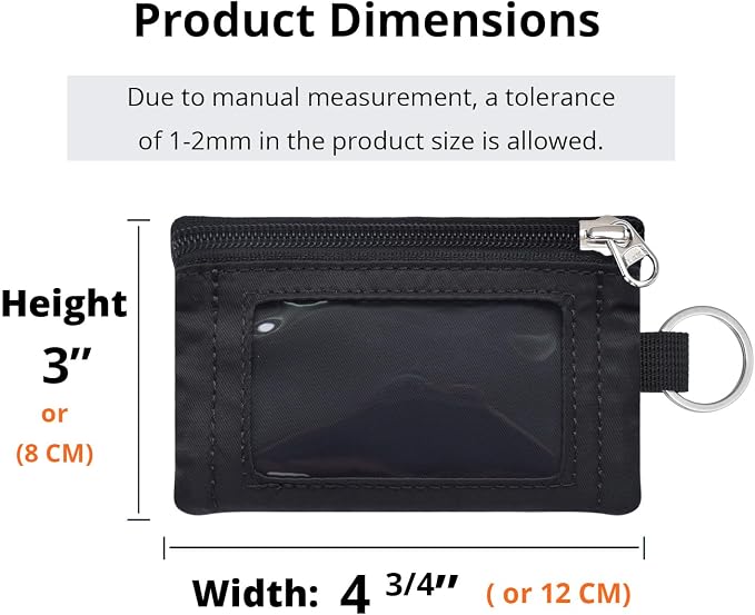 RFID Blocking Travel Wallet with Adjustable Lanyard, Small Nylon Zipper Pouch and Badge Holder for ID, Credit Cards, Cash, Keys, Commuters (Black) - Image 3