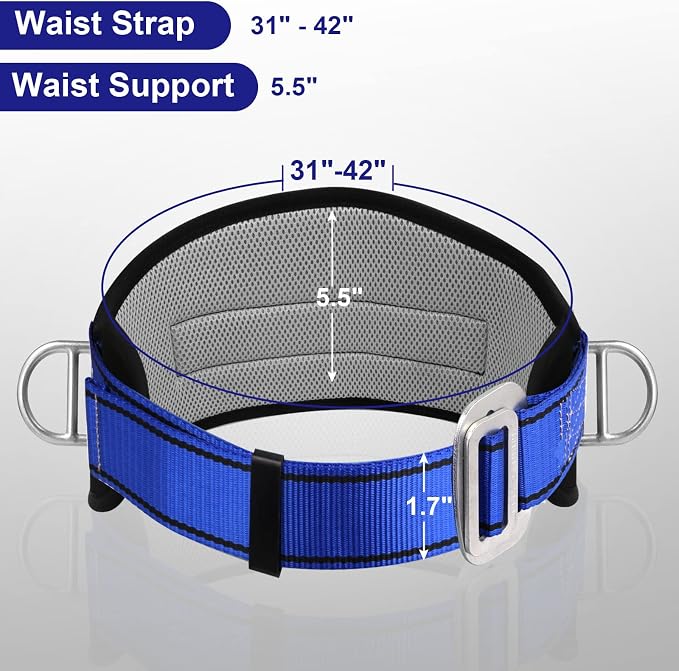 Trsmima Safety Climbing Harness Belt - Positioning Climbing Belt with Waist Pad and 2 D Rings, Personal Portable Safety Belt Kit Protective Equipment | Waist Pad Personal Portable Safety Belt Kit Protective Equipment - Image 5