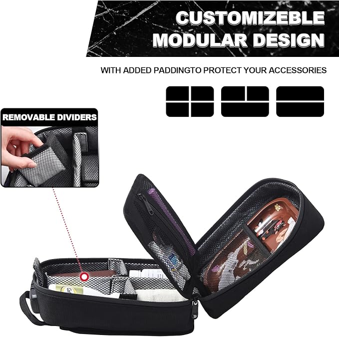 Storage Bag with Combination Lock Small Travel Medicine Lock Box Carbon Lined Tactical Molle Pouch Case Money Cosmetic Organizer - Image 5