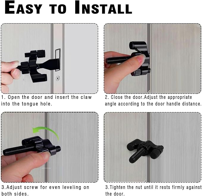 Adjustable Portable Door Lock, Hotel Door Stoppers for Travelers Safety to Prevent Unauthorized Entry,for Traveling Hotel Home Apartment College - Image 6