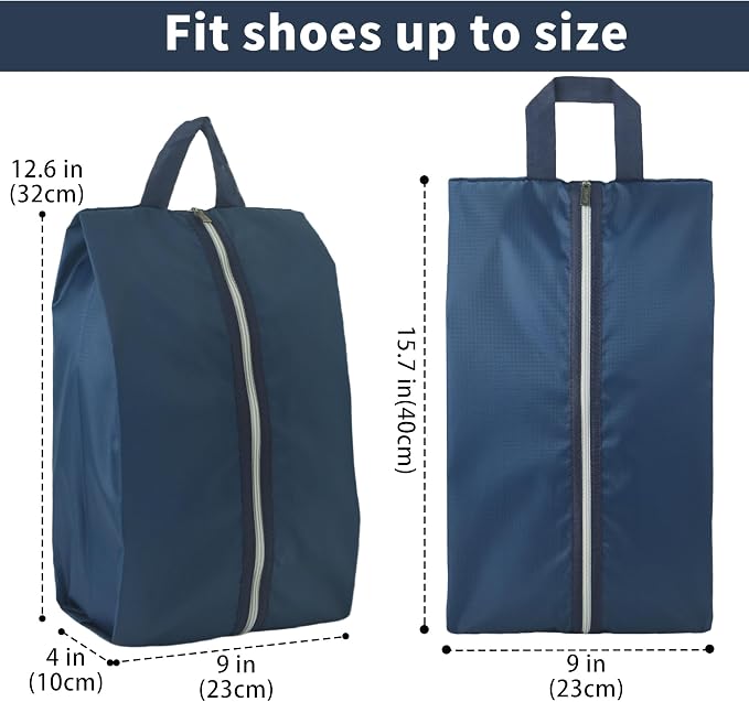 6pcs Portable Shoe Organizer, Travel Pouches with Zipper, Golf Shoe Bags, Clothes Bags, Soccer Cleats Bag Shoe Pouch for Gym, Waterproof, Odor-Resistant (Navy Blue) | Golf Shoe Bags, Clothes Bags, Soccer Cleats Bag Shoe Pouch for Gym, Waterproof, Odor-... - Image 2